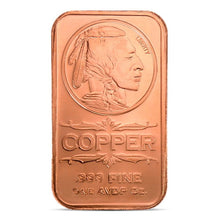 Load image into Gallery viewer, Copper Bar - 1 oz - Indian Head - 1 AVDP Oz, .999 Pure Copper