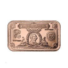 Load image into Gallery viewer, Copper Bar - 1 oz - $2 Washington Note - 1 AVDP Oz, .999 Pure Copper