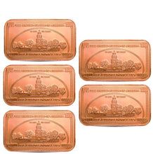 Load image into Gallery viewer, Copper Bar - 1 oz - Ben Franklin note - Set of 5 - each 1 AVDP Oz, .999 Pure Copper