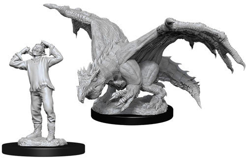 Nolzur's Marvelous Unpainted Miniatures - W11 Green Dragon Wyrmling & Afflicted Elf